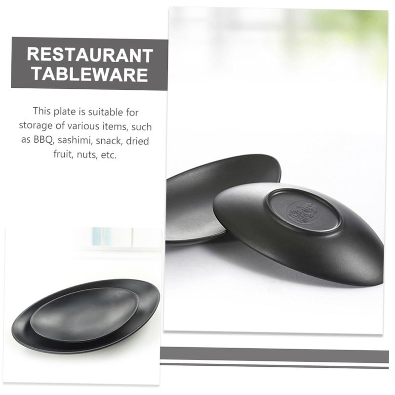 Black Melamine Sushi Plates Set Of 2 Small Serving Trays For Snacks Dessert Salad - Image 4