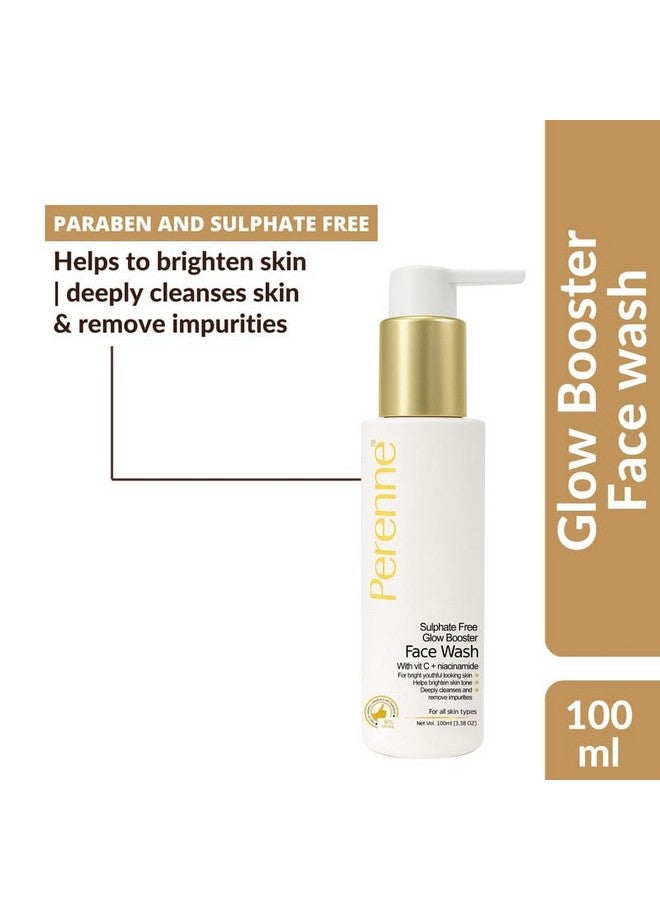 Perenne Sulphate Free Glow Booster Face Wash with Vitamin C and Niacinamide for Men and Women (100 ml) - Face Cleanser Helps to Reduce Tanning, Brighten Skin Tone for All Skin Types - Image 2