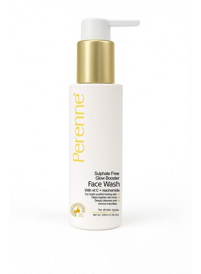 Perenne Sulphate Free Glow Booster Face Wash with Vitamin C and Niacinamide for Men and Women (100 ml) - Face Cleanser Helps to Reduce Tanning, Brighten Skin Tone for All Skin Types - Image 1