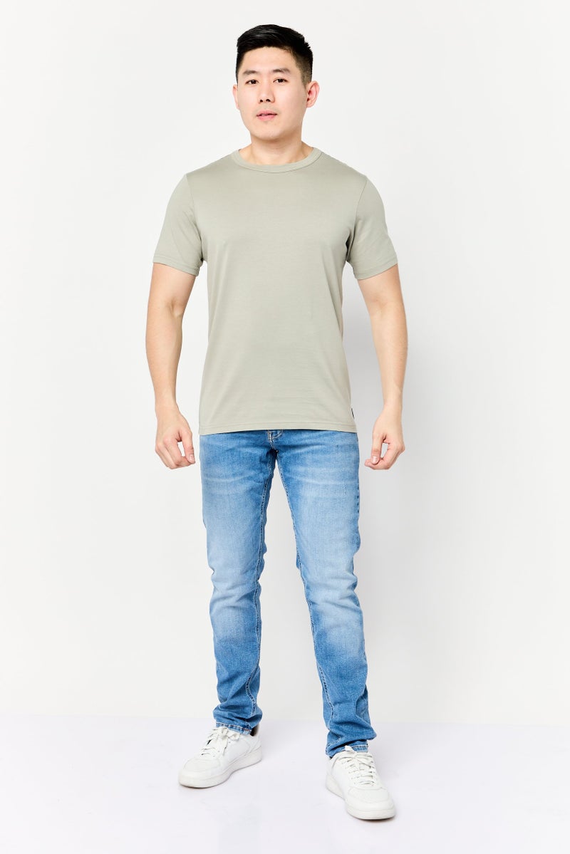 DOCKERS Men Crew Neck Short Sleeves Plain T-Shirt, Sage Green  - Image 2