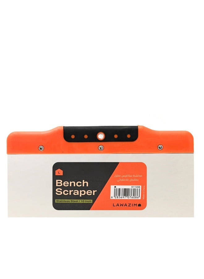 LAWAZIM Stainless Steel Bench Scraper - 10inch - Image 5