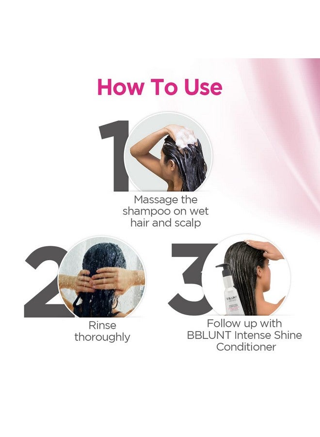 BBLUNT Intense Shine Shampoo With Rice & Silk Protein For 23X* Shinier Hair - 300 Ml - Image 4