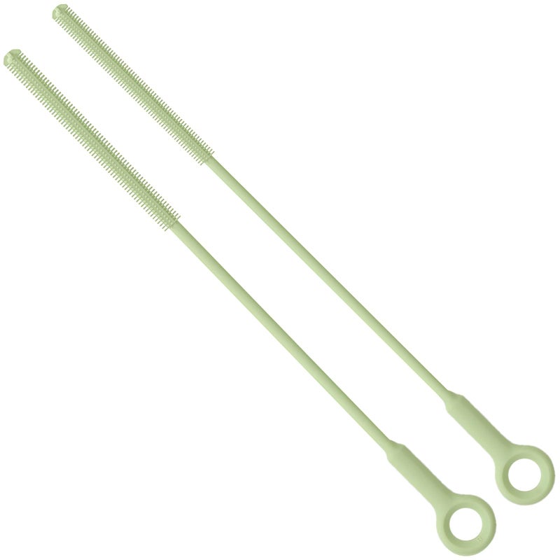 Raymeefa Extra Long Straw Cleaner BrushReusable and Soft Silicone Straw Cleaning Brush to Clean CreviceAvocado Green