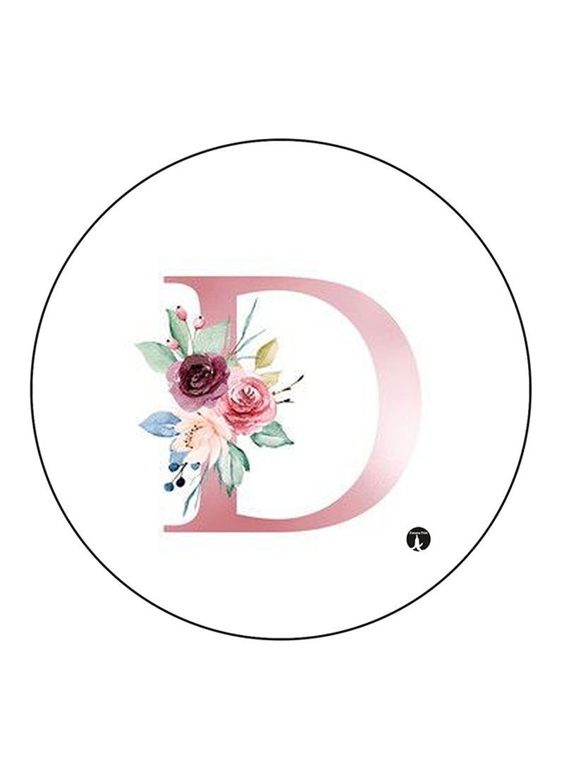 RKN Letter D Printed Fridge Magnet Round  Multicolour - Image 1