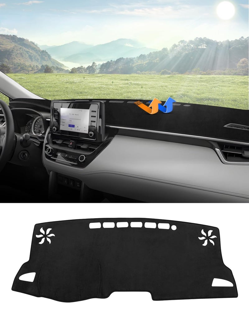 Autorder Dashboard Cover Mat for Toyota Corolla Cross 2022 2023 2024 2025 Accessories Dash Cover Flannel Dash Mat Sunshade Glare UV Rays Protector
