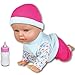 Lissi 12 Crawling Baby Doll Pink Blue Interactive ButtonActivated Movement Floral Top Matching Hat Feeding Bottle Care Accessory Kids 2 - Image 2