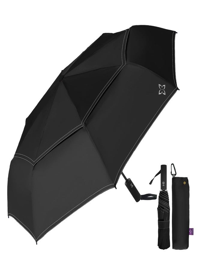 LILAC Windproof Travel Vented Umbrella for Rain, Compact auto open/close Folding, Craftsmanship, Portable for Women Men, TSA Approved, Reflective for Night Safety - Image 1