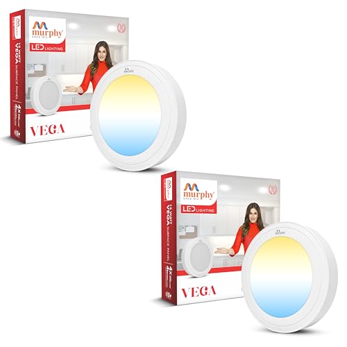 Murphy Aluminium 15W Vega 3-In-1 Round Led Panel Color Changing Surface Light (Cool White/Warm White/Natural White, Pack Of 2) - Image 1