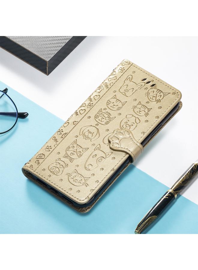 erorex Case For Oukitel C21 Lovely Cat and Dog Embossing Pattern Horizontal Flip Leather Case , with Holder & Card Slots & Wallet & Cartoon Clasp & Lanyard - Image 5