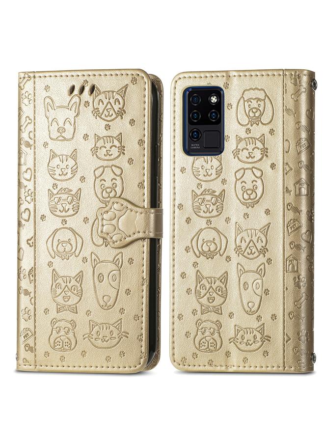 erorex Case For Oukitel C21 Lovely Cat and Dog Embossing Pattern Horizontal Flip Leather Case , with Holder & Card Slots & Wallet & Cartoon Clasp & Lanyard - Image 2