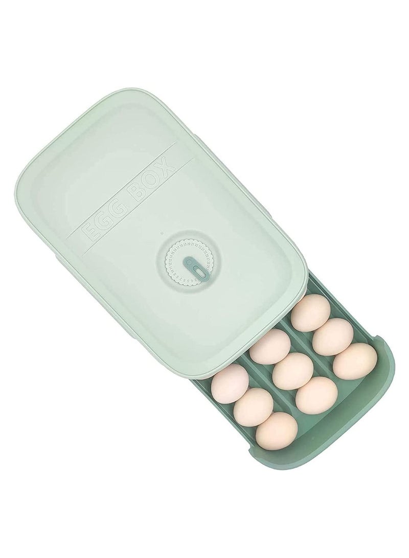 CLICKMART Egg Storage Box for Refrigerator Green - Image 1