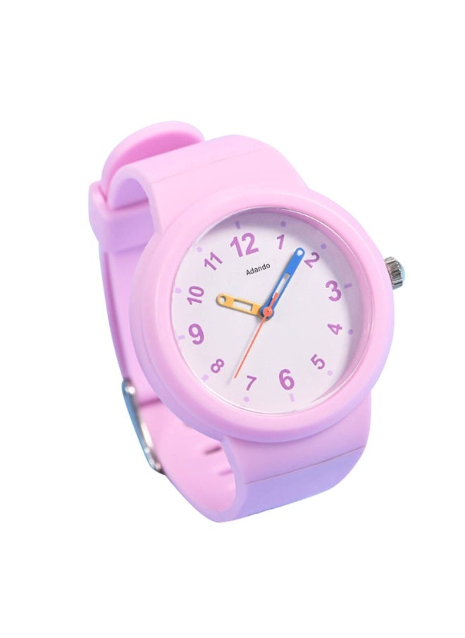 Adando Adando Kids Analog Watch Waterproof Wrist Watch Quartz Minimalist Watches with Soft Band Silicone Strap Learning Time Children Watch Easy to Read for Girls Boys Birthday Gifts  - Image 1