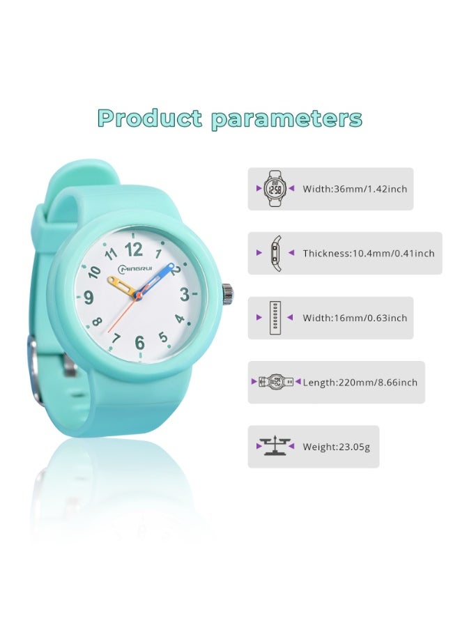 Adando Adando Kids Analog Watch Waterproof Wrist Watch Quartz Minimalist Watches with Soft Band Silicone Strap Learning Time Children Watch Easy to Read for Girls Boys Birthday Gifts  - Image 2