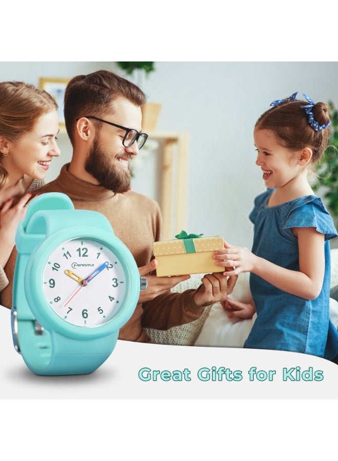 Adando Kids Analog Watch Waterproof Wrist Watch Quartz Minimalist Watches with Soft Band Silicone Strap Learning Time Children Watch Easy to Read for Girls Boys Birthday Gifts