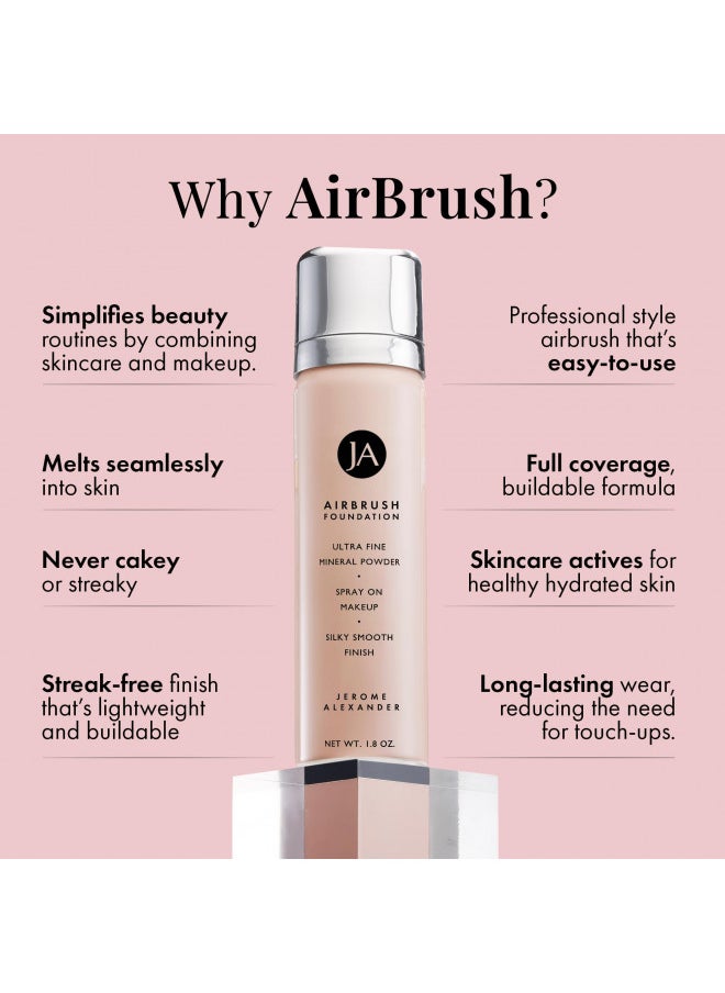 Jerome Alexander MagicMinerals AirBrush Foundation by Jerome Alexander 2pc Set with Airbrush Foundation and Kabuki Brush - Spray Makeup with Anti-aging Ingredients for Smooth Radiant Skin (Medium)  - Image 3