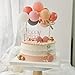 Hazyore Balloons Cake Toppers 14PCS Party Balloons and Happy Birthday CardsConfetti Balloon Birthday Cake Supplies Decorations SetPink - Image 3
