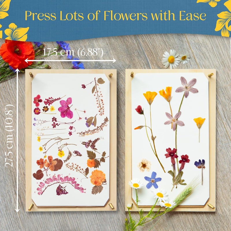 Berstuk Wooden Flower Press for Adults and Teens - Includes Expert Video Tutorials - Large Flower Press Kit 10.8" x 6.9" - Gift-Ready Packaging Ideal for Arts and Crafts Lovers - Image 3