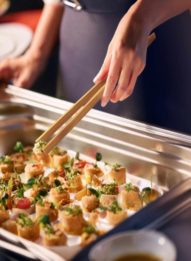 بامبو إم إن ملقط خبز محمص من الخيزران قابل لإعادة الاستخدام من بامبو إم إن، مقاس 12 بوصة، لون بني كربوني، 3 قطع - Image 4