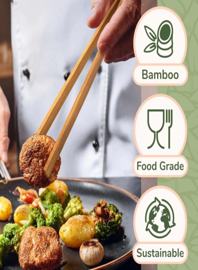 بامبو إم إن ملقط خبز محمص من الخيزران قابل لإعادة الاستخدام من بامبو إم إن، مقاس 12 بوصة، لون بني كربوني، 3 قطع - Image 5