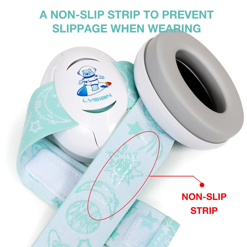 LYSIAN Baby Headphones Hearing Protection Ear Muffs for Infants 0-3 Years with Elastic Headband, Noise Cancelling Baby Earmuffs for Parade Fireworks, Festival, Sleep, Travel, Plane (White) - Image 2