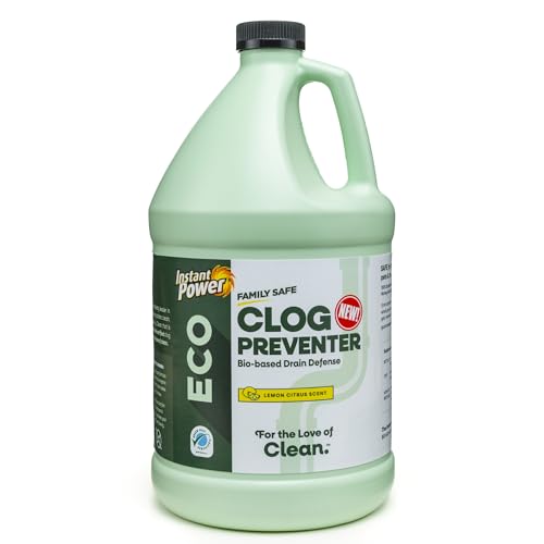 Instant Power Eco Clog Preventer Enzyme Drain Cleaner Liquid and Deodorizer for Sink Shower Toilet Garbage Disposal Cleaner BioBased Drain Defense Smell Remover and Odor Eliminator 1 Gallon - Image 1
