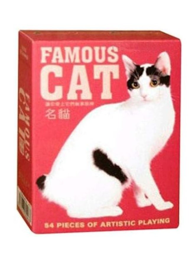 FAMOUS CAT Laminated Playing Cards with a Variety of Cat Card Picture includes 54 pieces of collection cards. - Image 1