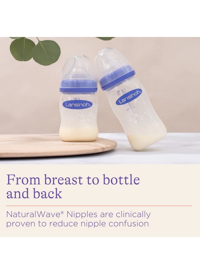 Lansinoh - Baby Bottles For Breastfeeding Babies 5 Ounces 3 Count Includes 3 Slow Flow Nipples (Size 2S) - Image 1