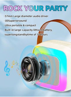 Favarey Karaoke Machine Mini Wireless Microphone and Speaker Set with 2 Microphone s for Birthday Party Desktop Outdoor Home KTV Set LED Color Light Handheld Mic Portable Karaoke Speaker  - Image 2