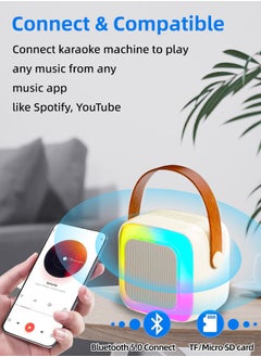 Favarey Karaoke Machine Mini Wireless Microphone and Speaker Set with 2 Microphone s for Birthday Party Desktop Outdoor Home KTV Set LED Color Light Handheld Mic Portable Karaoke Speaker  - Image 3