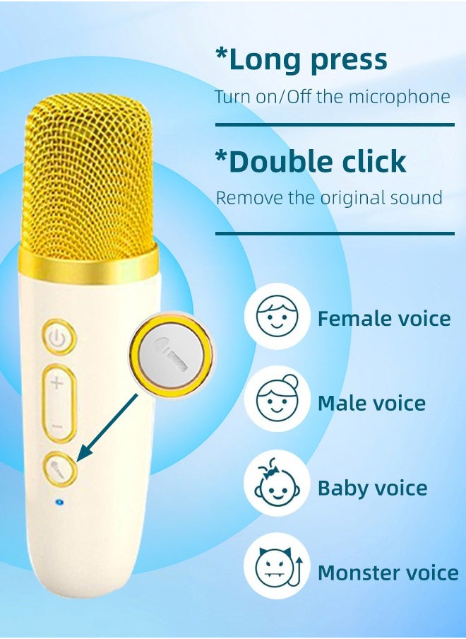 Favarey - Karaoke Machine Mini Wireless Microphone and Speaker Set with 2 Microphone s for Birthday Party Desktop Outdoor Home KTV Set LED Color Light Handheld Mic Portable Karaoke Speaker - Image 1