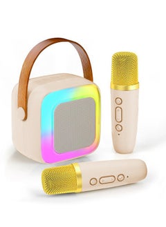 Favarey Karaoke Machine Mini Wireless Microphone and Speaker Set with 2 Microphone s for Birthday Party Desktop Outdoor Home KTV Set LED Color Light Handheld Mic Portable Karaoke Speaker  - Image 1
