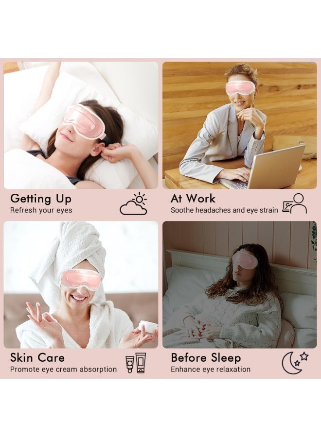 Heated Eye Mask, Pink USB Rechargeable Eye Compress for Dry Eyes & Migraine Relief, Warm Mask with Adjustable Temperature, Perfect for Travel, Sleeping and Eye Care - Image 4