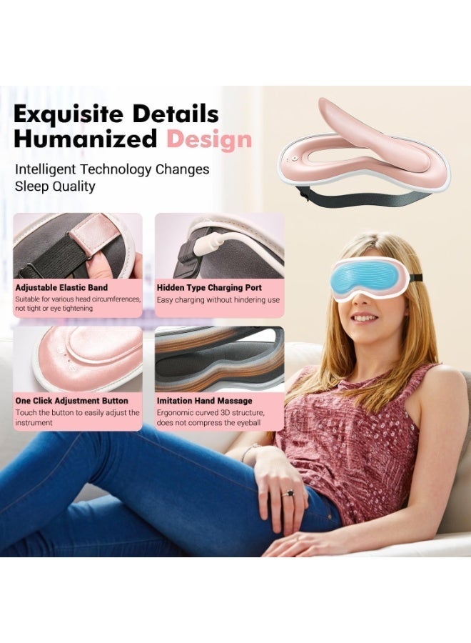 Heated Eye Mask, Pink USB Rechargeable Eye Compress for Dry Eyes & Migraine Relief, Warm Mask with Adjustable Temperature, Perfect for Travel, Sleeping and Eye Care - Image 5