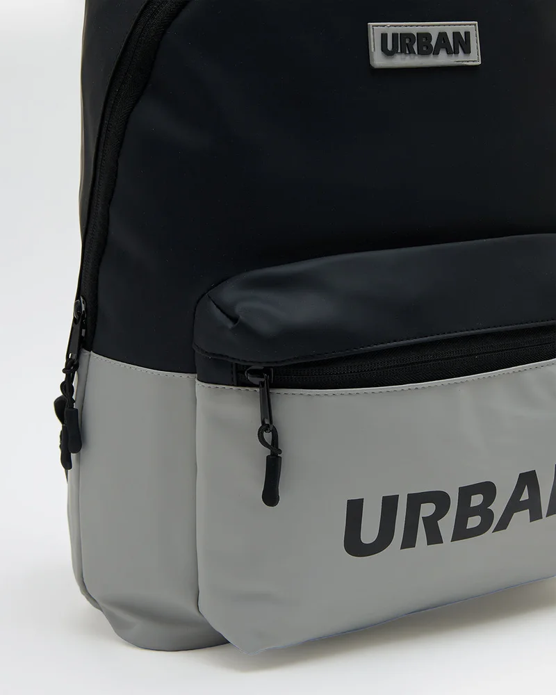 Redtag Men Black And Grey Backpack 16 Inches