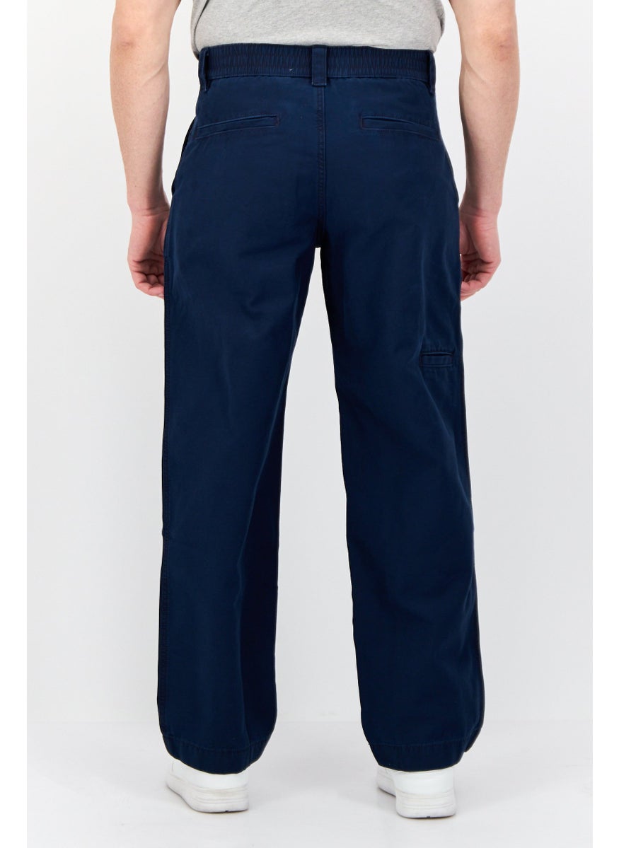 ESPRIT Men Regular Fit Solid Straight Pants, Navy  - Image 2