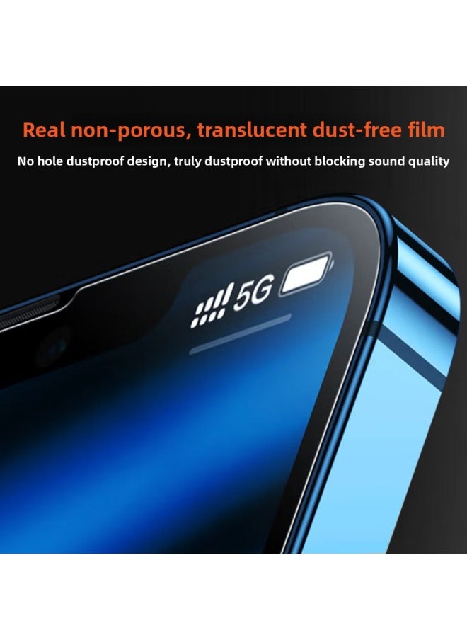 Generic Applicable To For Iphone 16Pro Max Tempered Film Dust-free Warehouse 15Pro HD Dust-proof Electroplating 14 Anti-peep Second Sticker Artifact-Color:4 Generation Electroplated Black Edge HD + Film Artifact-Dimensions:For Iphone15Pplus (original Machine Film)  - Image 4