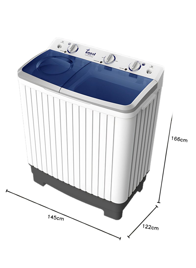 ICONA - Icona 7 Kg Semi-Automatic Washing Machine – Twin Tub, Energy Efficient, Low Noise, Gentle Fabric Care, Durable Design – Model ILSWM-70HTT - Image 1