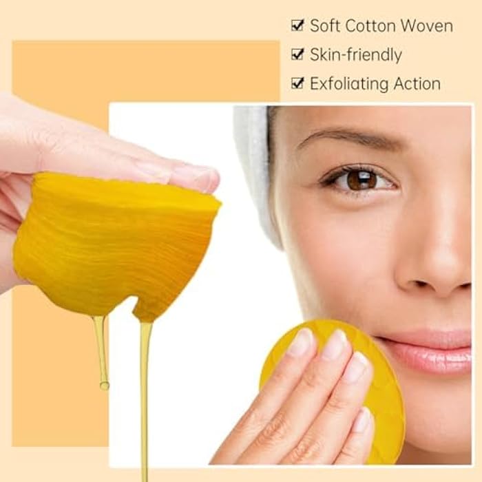 Silvercell Turmeric Cleansing Pads for Face - Turmeric Exfoliating Face Scrub Pads with Vitamin C - Help Balance Skin Oil & Water - Suitable for All Skin Types - 50 Pcs (M) - Image 2