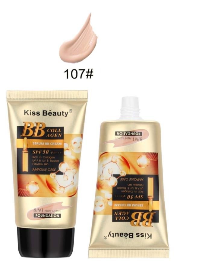 Kiss Beauty 2 Packs of Kiss Beauty Collagen Foundation SPF 50+ 8 in 1 Active & Pure #107 65ml  - Image 2