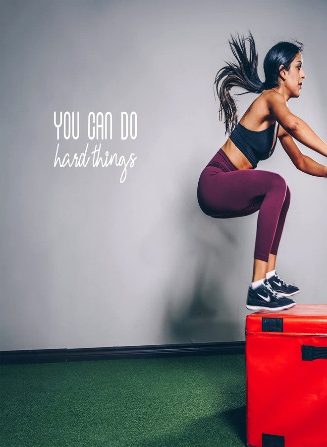 Printique Vinyl Wall Art Decal - You Can Do Hard Things - 12" x 19" - Modern Motivational Optimism Quote Sticker for Home Office Workout Gym Bedroom Living Room Classroom Coffee Shop Decor (White) - Image 2