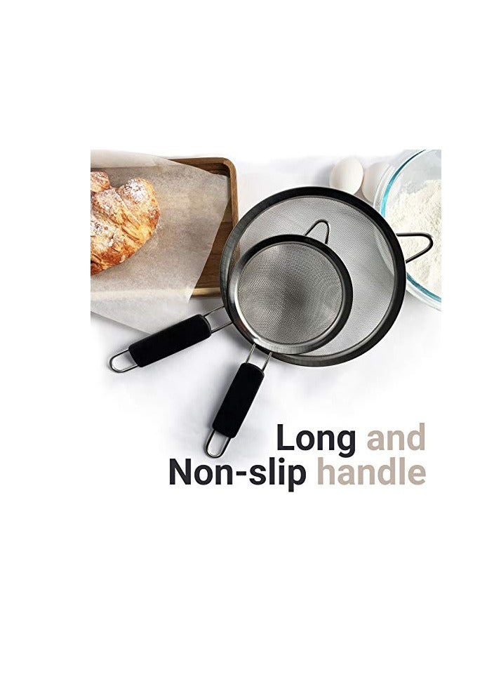 Raxoom Fine Mesh Strainer Set of 3, Stainless Steel 3.38", 5.5", 7.87" Strainers Wire Sieve Sifter with Insulated Handle Strainers for Kitchen Gadgets Tools Premium Colanders, Sifter - Image 5
