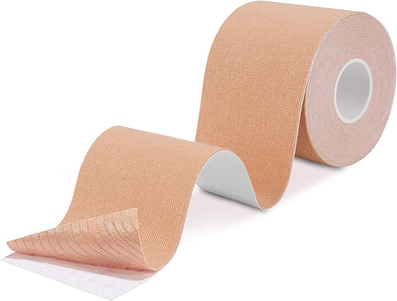 HSR Boob Tape Kit - Breathable Instant Boob Tape with 10 Pasties for Fashion, with 36 Strips Double Sided Tape for Clothes, and 1 Pair Reusable Cover for Women - Image 1