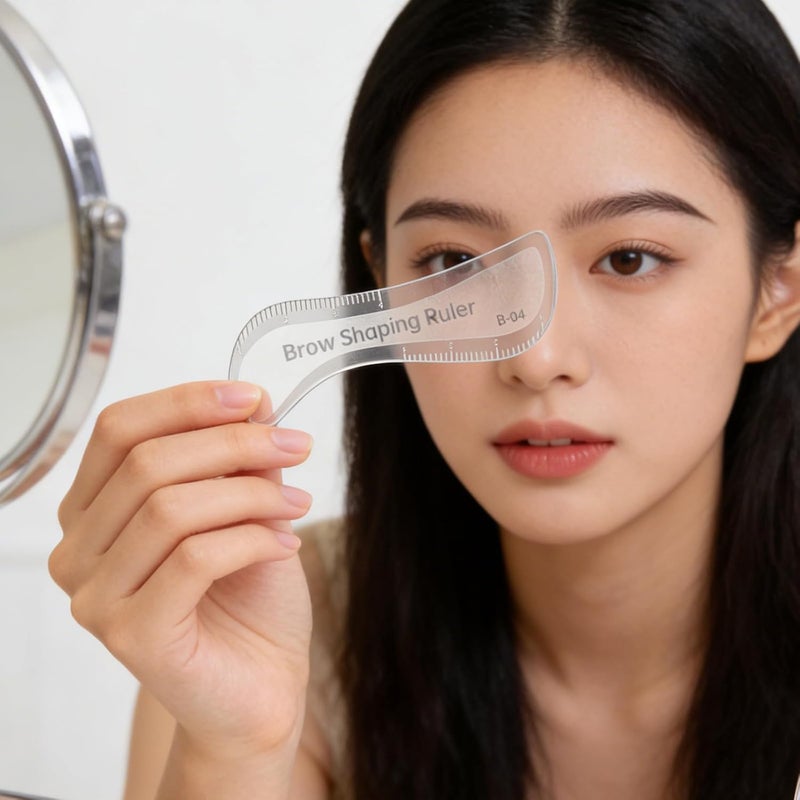 Reusable Eyebrow Stencil Shaper - Accurate Brow Mapping Ruler for Easy Eyebrow Drawing - Makeup Brow Template Guide for Beginners Daily Beauty Routines - Image 4