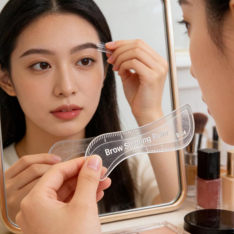 Reusable Eyebrow Stencil Shaper - Accurate Brow Mapping Ruler for Easy Eyebrow Drawing - Makeup Brow Template Guide for Beginners Daily Beauty Routines - Image 5