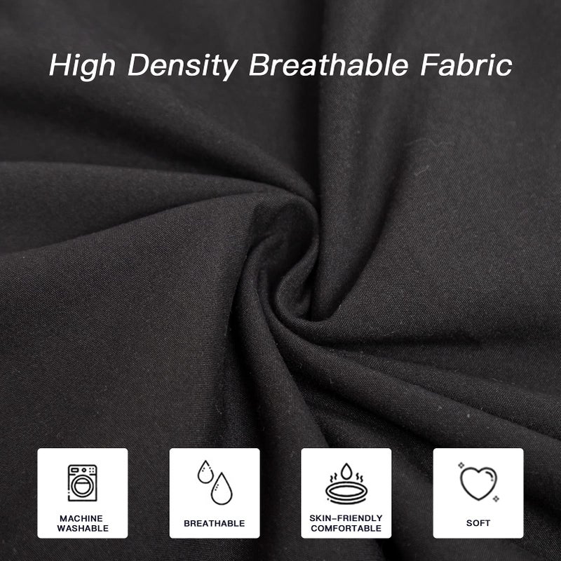 DOWNCOOL Luxury Full Body Pillow Insert with Fiber Cover - Ultra Soft Body Pillow for Sleeping - Breathable Long Bed Pillow Insert, 20"x54"(Black, with Cover) - Image 4