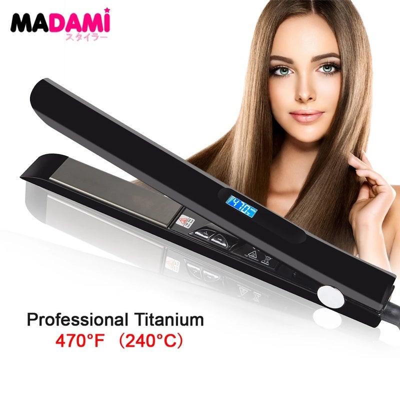 مدامي مملس شعر Hair Straightener Professional Keratin Treatment Flat Iron Titanium Plate 470 High Temperature Straightening Irons Dual Voltage - Image 1