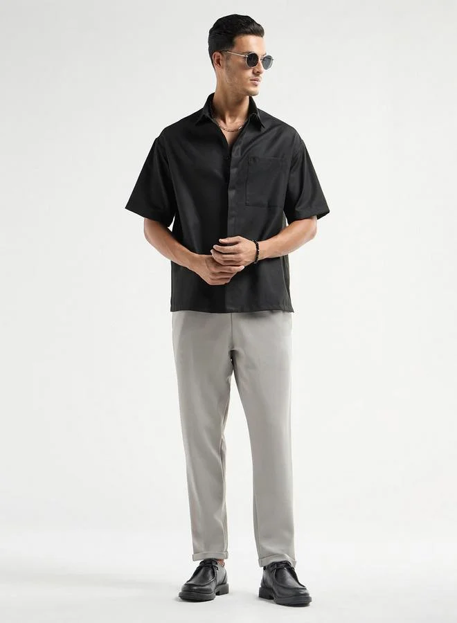 سبلاش فيڤ بنطلون بارز الملمس بقصة عادية وخصر مرن وجيوب