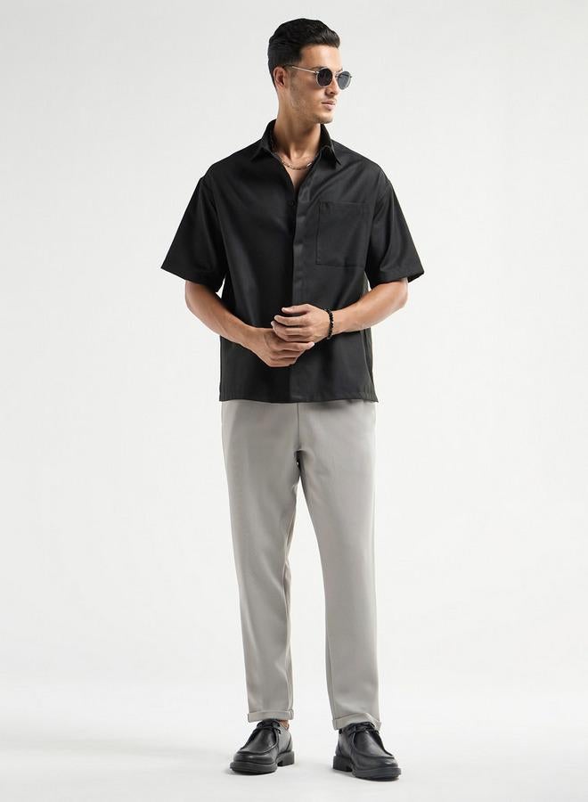 سبلاش فيڤ بنطلون بارز الملمس بقصة عادية وخصر مرن وجيوب - Image 2