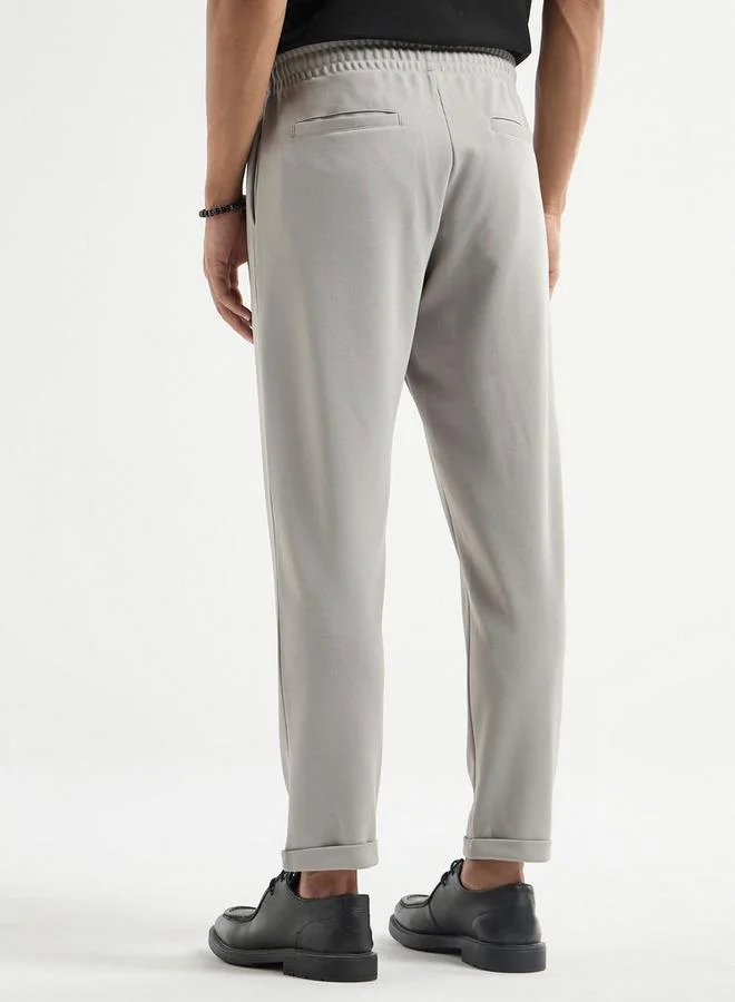 Splash FAV Textured Regular Fit Pants with Flexi Waist and Pockets