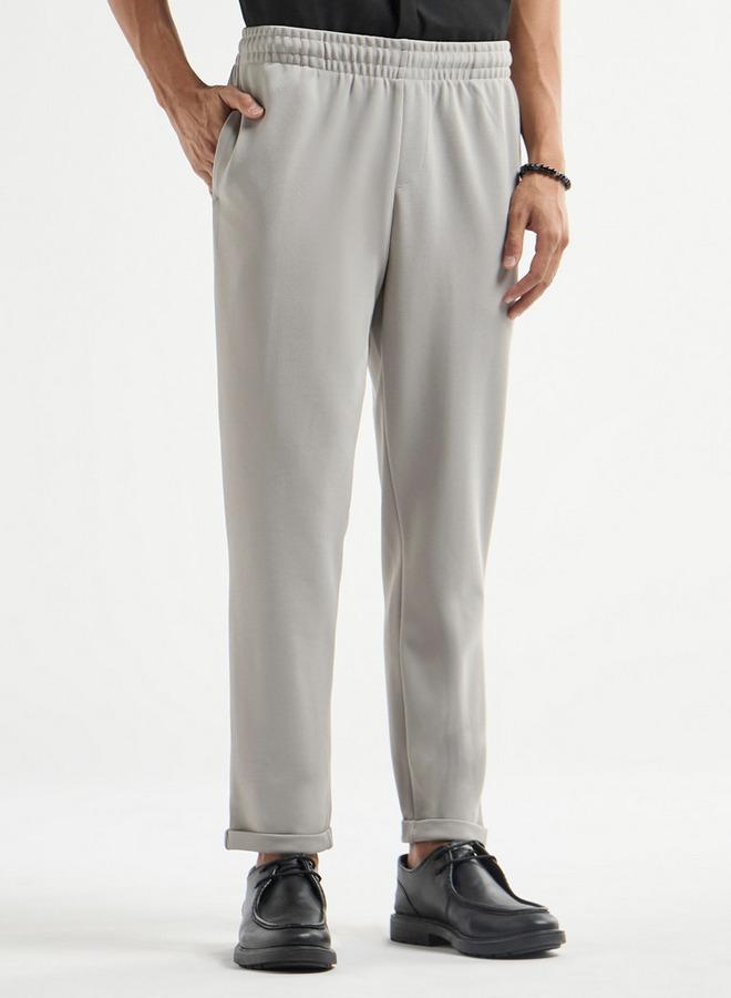 سبلاش فيڤ بنطلون بارز الملمس بقصة عادية وخصر مرن وجيوب - Image 1